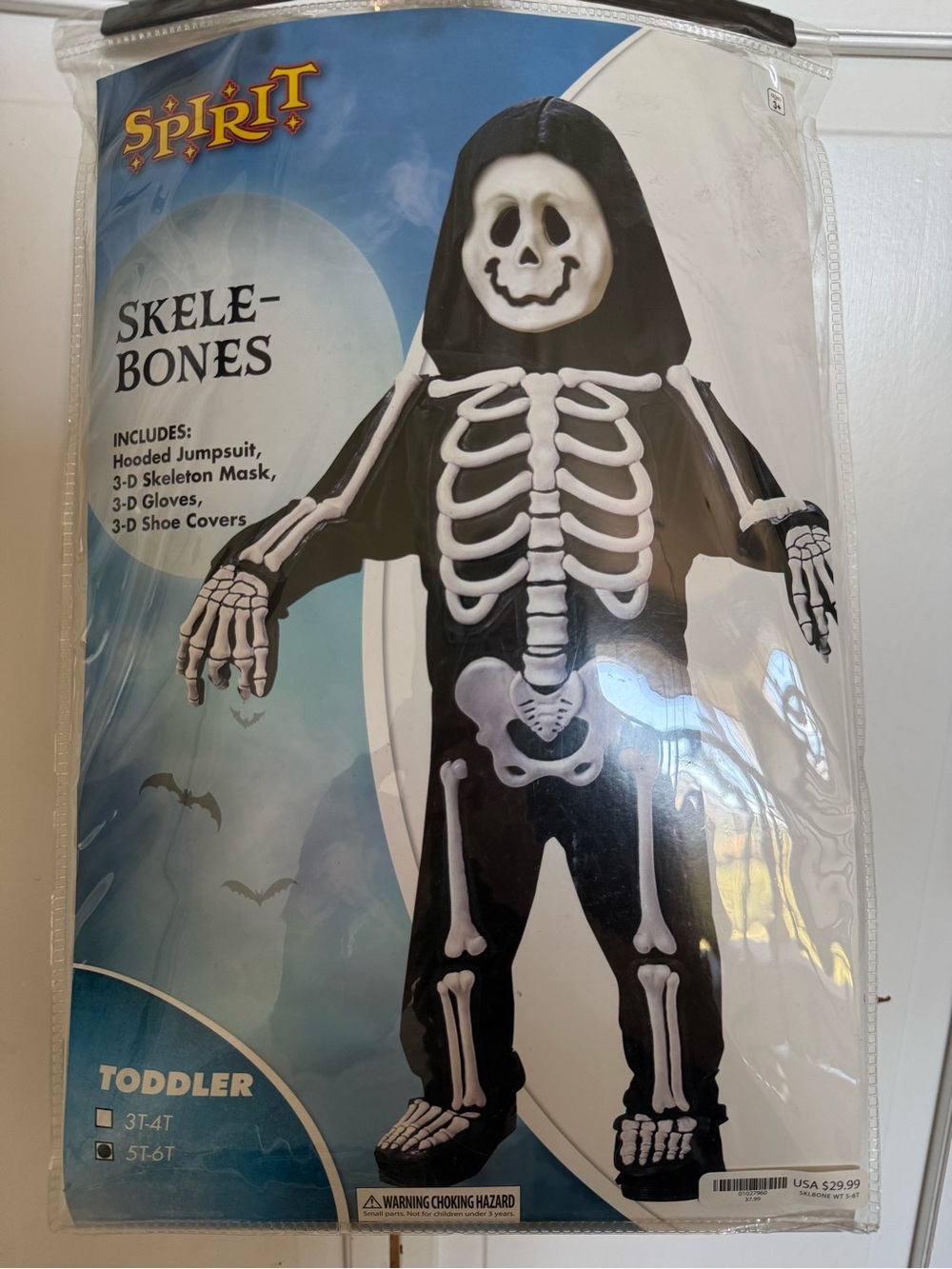 Spirit Toddler Black & White Skele-Bones Costume